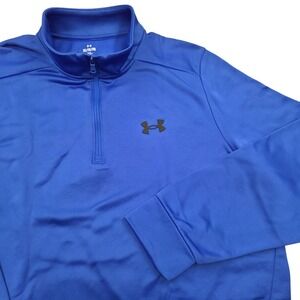 Under Armour 1/4 Zip‎ Long Sleeve Heavyweight Pullover Sweater Blue Mens XL